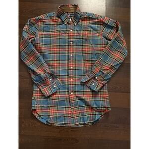 Vintage Ralph Lauren Bright Plaid Heavy Button Up Shirt M Excellent Cond